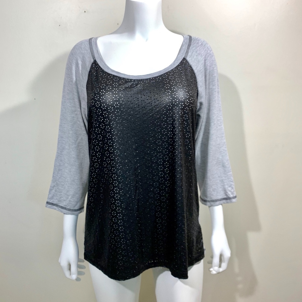 Gibson Anthropologie Knit Top Lazer Floral Print